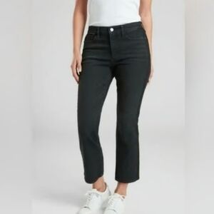 Athleta Sculptek High Rise Crop Kick Flare Tuxedo Jeans Carbon Black 0P
